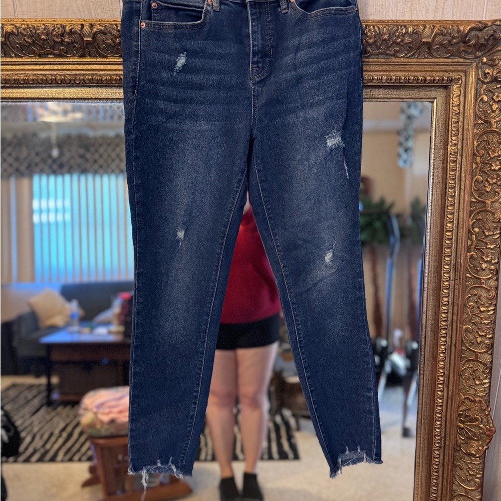 Women's Distressed Blue Jeans- Nicole Miller
